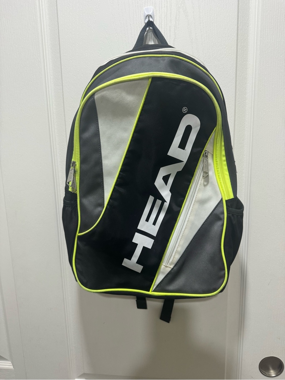 HEAD Tennis Backpack Black Gray Neon Yellow Racquet Sports School Travel - Picture 12 of 12